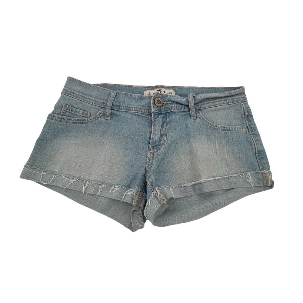 Hollister Cuffed Raw Hem Denim Jean Shorts Size 24 Women’s